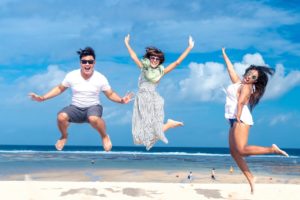 strong happy people