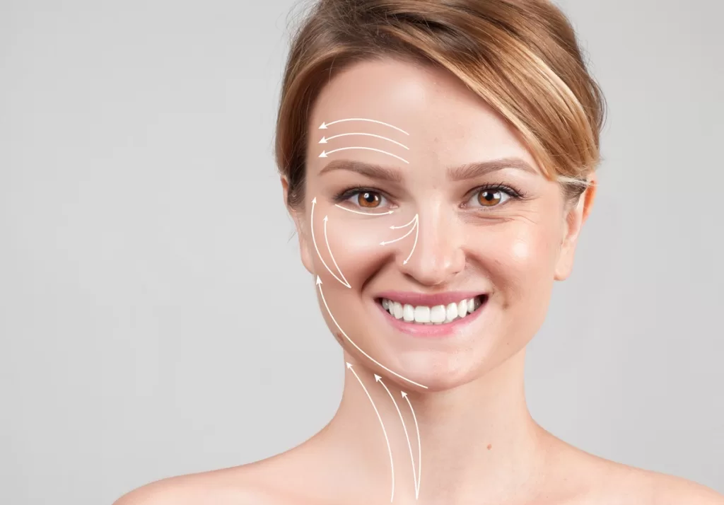 Beauty facelifting massage and acupuncture